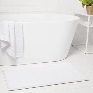 Threshold Performance Texture Cotton Memory Foam Spa Bath Rug 23"x37"  White